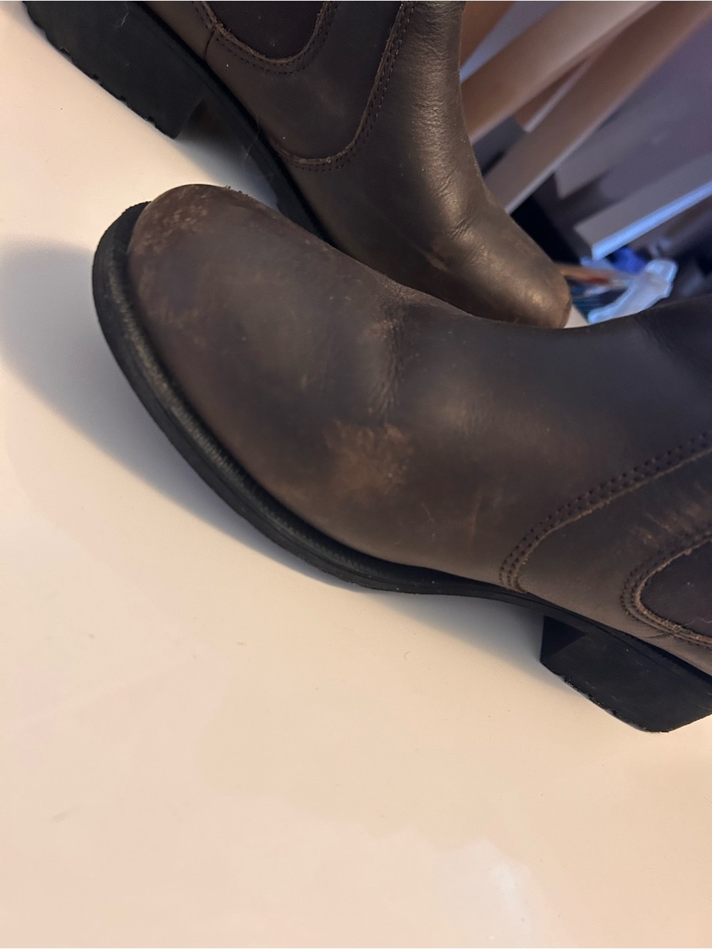 UGG Women's Chelsea Ankle Booties in Dark Brown Leather - Picture 4 of 7
